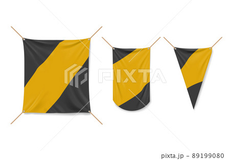 Vinyl banner and pennants hanging with ropes 89199080