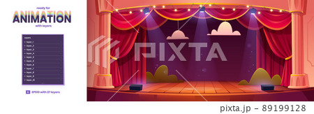 Theater stage cartoon background for animation 89199128