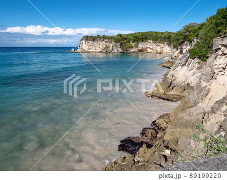 Macao beach with turquoise water and stone cliff Macao beach with turquoise water and stone cliff 89199220