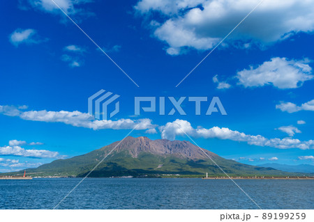 晴れた日の桜島 鹿児島県 晴れた日の桜島 鹿児島県 89199259