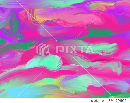 「oil」油絵の具のような筆あとのペイント・ピンク 89199662