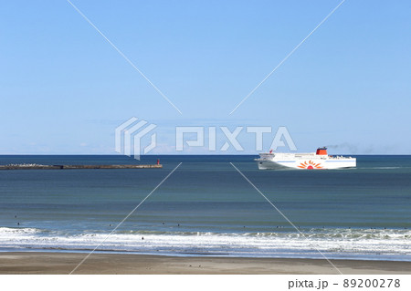 茨城　大洗　大洗港に入港するフェリー　さんふらわあさっぽろ 89200278