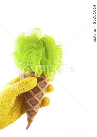 image of gloves sponge white background 89201014