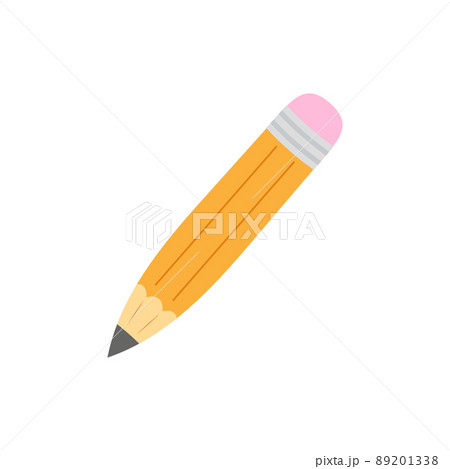 cartoon wooden pencil with rubber eraser isolated on white 89201338