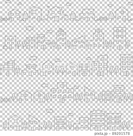 城市景觀插圖矢量背景/零件材料集 89201578