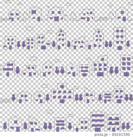 城市景觀插圖矢量背景/零件材料集 城市景觀插圖矢量背景/零件材料集 89201580
