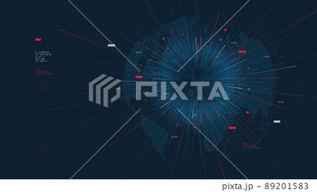 Futuristic method of analyzing and sorting world economy, visualization of digital information flow, technological analytics of global finance streaming networks, big data vector tunnel 89201583