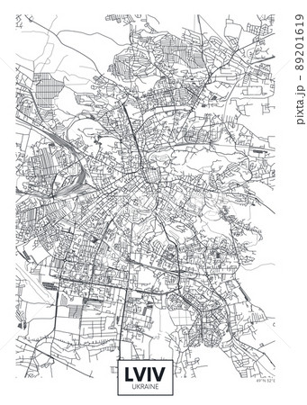 City map Lviv, travel vector poster design 89201619