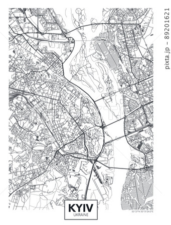City map Kyiv, travel vector poster design City map Kyiv, travel vector poster design 89201621
