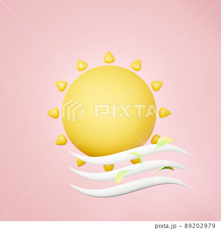 3d rendering of weather forecast icon on clean background for mock up and web banner. Cartoon interface design. minimal metaverse concept. 89202979