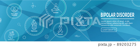 Bipolar Disorder or Depression BP Icon Set & Web Header Banner 89203275