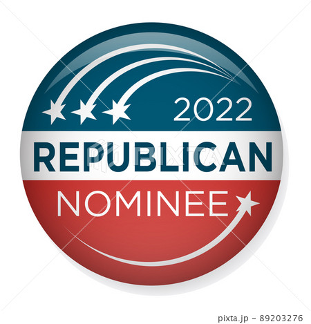 2022 Midterm Elections Design w Red White and Blue Vote Icon 89203276