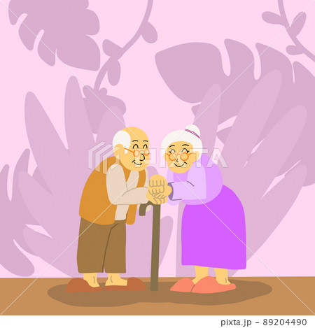 grandpa and grandma on valentine day, concept illustration image grandpa and grandma on valentine day, concept illustration image 89204490
