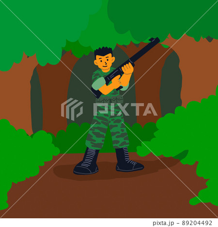 the national army of the country is in the forest guarding the sovereignty of the territory, concept illustration image the national army of the country is in the forest guarding the sovereignty of the territory, concept illustration image 89204492