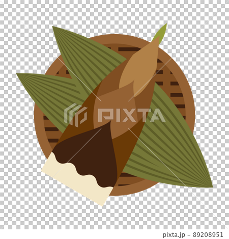 漏勺上剛採摘的竹筍的插圖 89208951