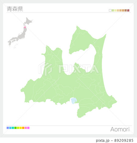 青森県の地図・Aomori Map 89209285