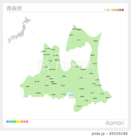 青森県の地図・Aomori Map 89209286