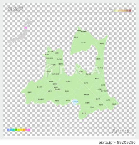 青森県の地図・Aomori Map 89209286