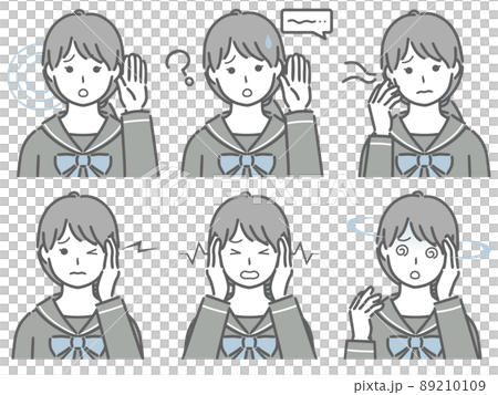 耳の調子が悪い女子学生 耳の調子が悪い女子学生 89210109