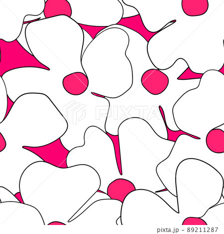 Seamless floral pattern based on traditional folk art ornaments. Colorful flowers on color background. Scandinavian style. Sweden nordic style. Vector illustration. Simple minimalistic pattern 89211287