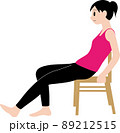 椅子に座って足首を鍛える女性（主線なし） 89212515