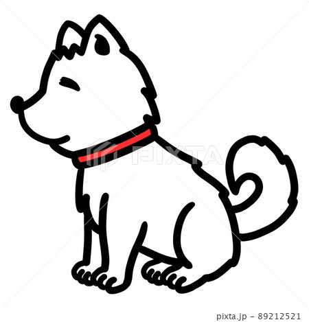 横を向いた白い犬のイラスト 横を向いた白い犬のイラスト 89212521