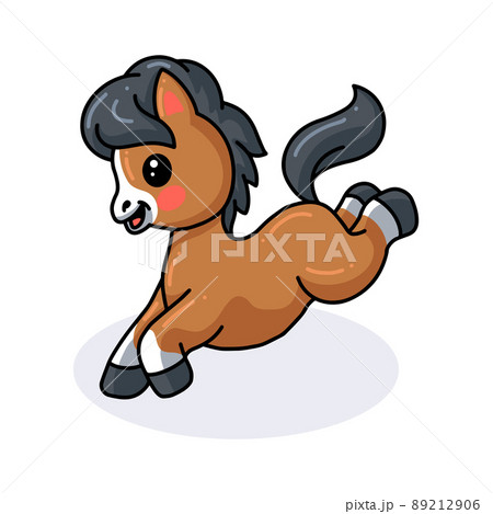 Cute baby donkey cartoon jumping Cute baby donkey cartoon jumping 89212906
