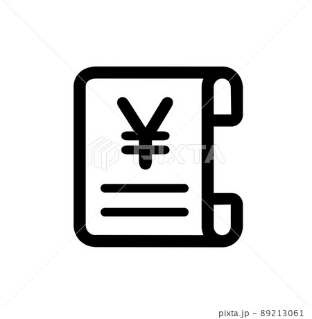 レシート 領収書 公共料金 ベクターアイコンイラストのイラスト素材