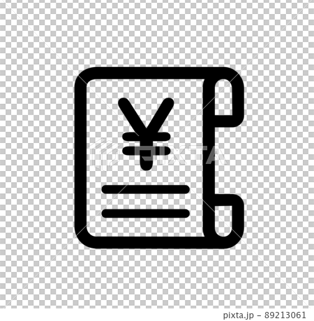 收據/收據/公用事業費矢量圖標說明 89213061