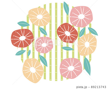 北欧風　花柄　円形　和風　おしゃれ　かわいい 89213743