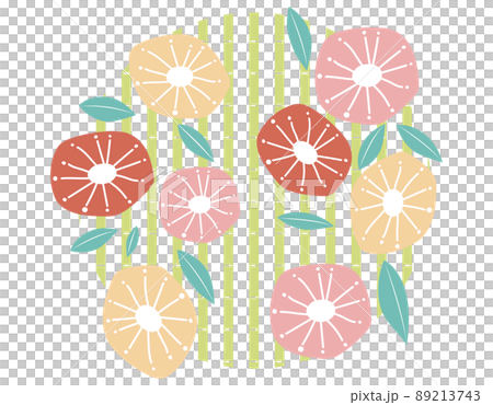 北欧風　花柄　円形　和風　おしゃれ　かわいい 89213743