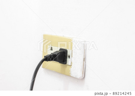 Old Power outlet on White Background 89214245