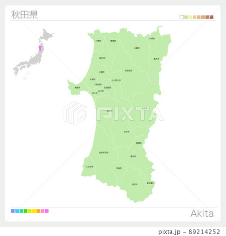 秋田県の地図・Akita Map