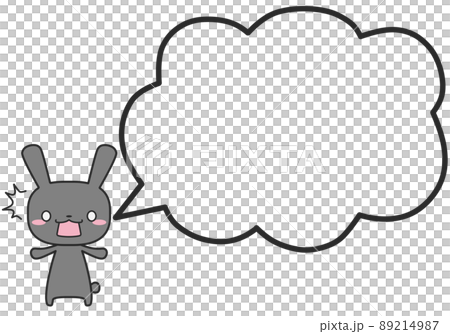 A surprised rabbit and a simple speech bubble A surprised rabbit and a simple speech bubble 89214987