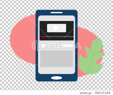 智能手機和視頻應用程序站點視頻和分發 SNS。圖標。插圖 89215104
