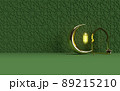 Islamic Ramadan lantern with half moon 3D rendering 89215210