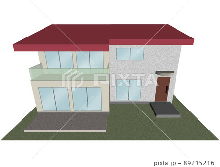 3Dイラストによる一戸建て住宅のイメージ 89215216