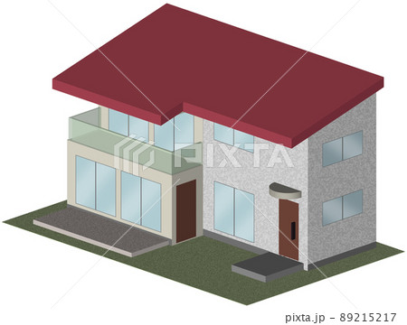 3Dイラストによる一戸建て住宅のイメージ 89215217