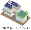 3Dイラストによるソーラーパネルを備えた住宅イメージ 89215219