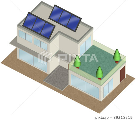 3Dイラストによるソーラーパネルを備えた住宅イメージ 3Dイラストによるソーラーパネルを備えた住宅イメージ 89215219