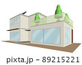 3Dイラストによるソーラーパネルを備えた住宅イメージ 89215221