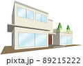 3Dイラストによるソーラーパネルを備えた住宅イメージ 89215222