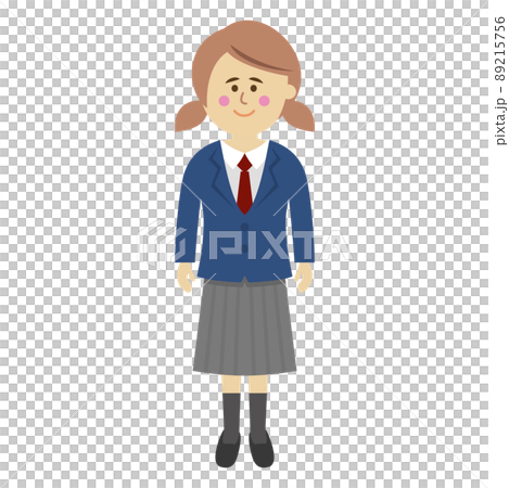 站立姿勢的學生插圖圖像 站立姿勢的學生插圖圖像 89215756