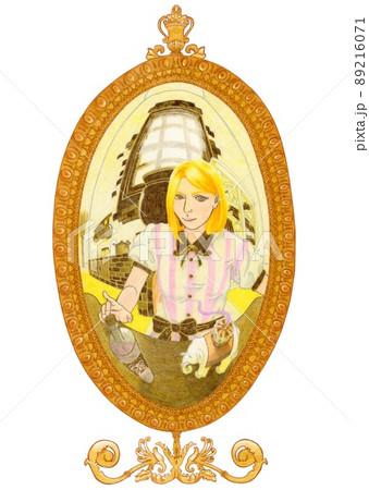 鏡の中でキッチンに立つ女性 鏡の中でキッチンに立つ女性 89216071