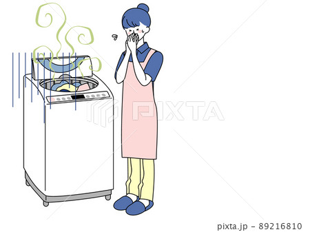 洗濯機の悪臭に困る女性 洗濯機の悪臭に困る女性 89216810