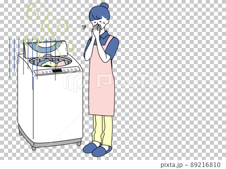 洗濯機の悪臭に困る女性 洗濯機の悪臭に困る女性 89216810