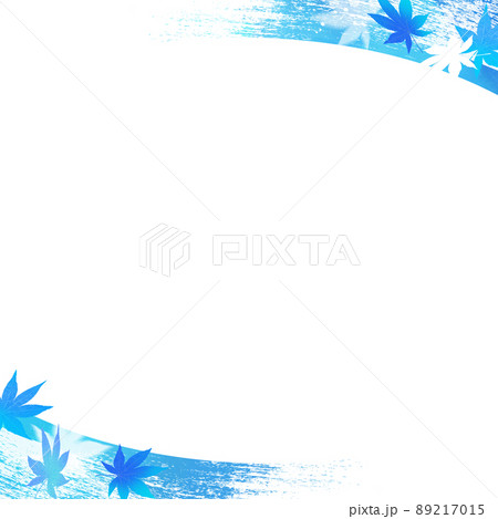 涼しげな紅葉と波の背景 89217015