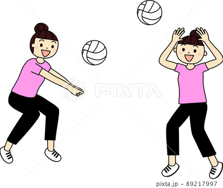 clipart woman setting volleyball