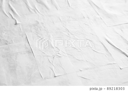 Blank white crumpled and creased paper poster texture Blank white crumpled and creased paper poster texture 89218303