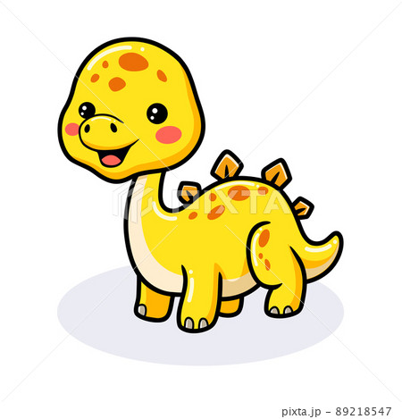 Cute little stegosaurus dinosaur cartoon	 89218547